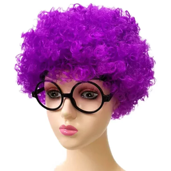 Фиолетовый афро-парик в аренду