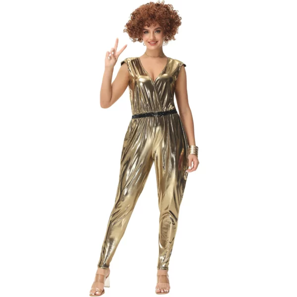золотой женский костюм в стиле диско